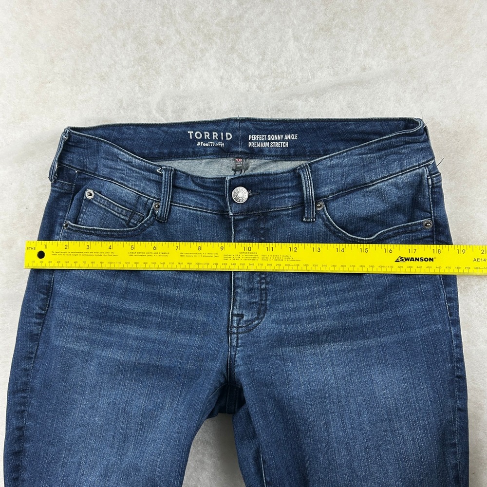 Torrid Jeans Women‎ 10R Perfect Skinny Ankle Mid Rise Premium Stretch Dark Wash - Picture 8 of 15